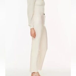 ARITZIA Wilfred Pants Size 6 Cream Faux Leather EUC Off White Stretch Women